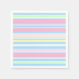Serviette En Papier Bandes de couleurs pastel
