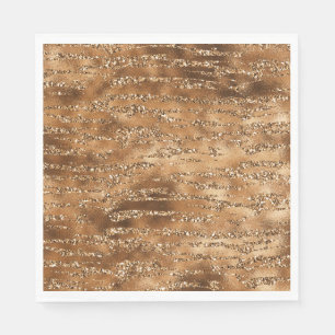 Serviette En Papier Bandes de Parties scintillant Brown or