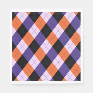 Serviette En Papier Bandes diagonales violettes et orange