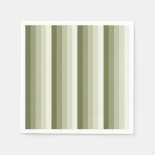 Serviette En Papier Bandes d'ombre vert olive
