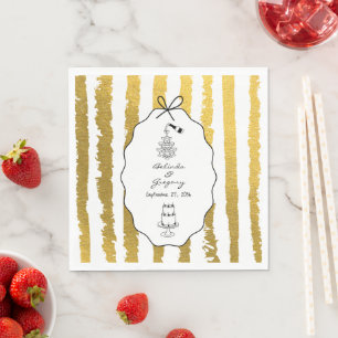 Serviette En Papier Bandes fantaisistes manuscrites peintes pour maria