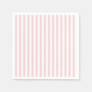 Serviette En Papier Bandes minces - Blanc et rose pâle