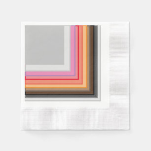 Serviette En Papier bandes multicolores et carrés