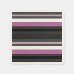 Serviette En Papier Bandes noires, grises et blanches