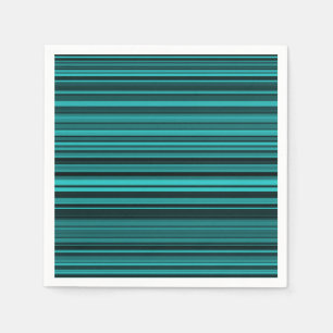 Serviette En Papier Bandes noires turquoises