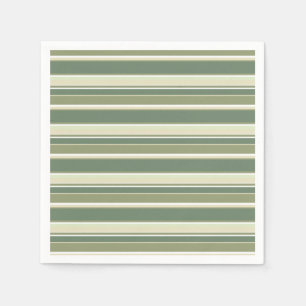 Serviette En Papier Bandes vert olive