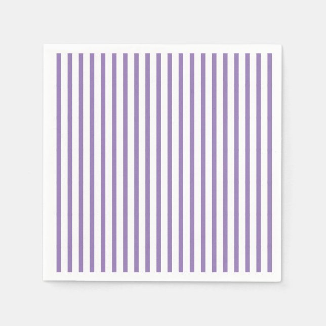 Serviette En Papier Bandes verticales minces Lavande striée (Devant)