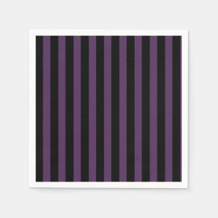 Serviette En Papier Bandes violettes foncées et noires