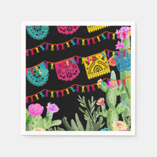 Serviette En Papier Bannière mexicaine Fiesta Floral Cactus Napkin