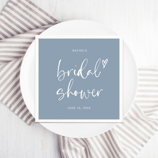 Serviette En Papier Baño de novia boho azul polvoriento (Créateur téléchargé)