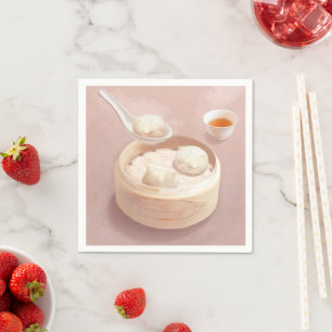 Serviette En Papier Bao Buns à vapeur avec thé