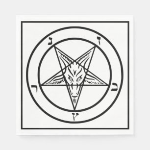 Serviette En Papier Baphomet Pentagram Satanique Déjeuner Napkin
