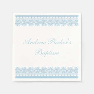 Serviette En Papier Baptême bleu personnalisé/baby shower de