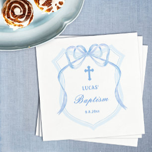 Serviette En Papier Baptême de crête de mât bleu clair