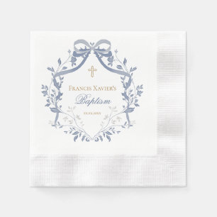 Serviette En Papier Baptême élégant arc bleu