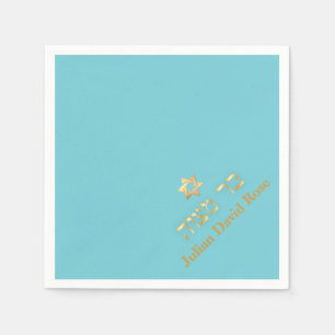 Serviette En Papier Bar Mitzvah PixDezines DIY couleur turquoise