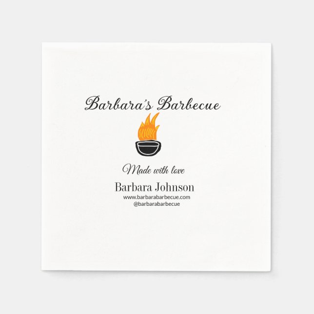 Serviette En Papier Barbecue restaurant cuisine médias sociaux site we (Devant)