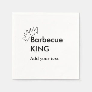 Serviette En Papier Barbecue roi ajouter nom texte hommes cuisine boul