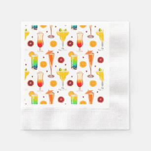 Serviette En Papier Barman Alcool Boissons Mixtes Coloré Fête