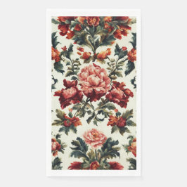 Serviette En Papier baroque italien. Fleurs et Feuilles chics