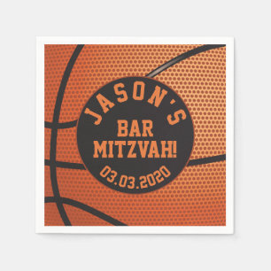 Serviette En Papier Barre de basket-ball personnalisée Mitzvah
