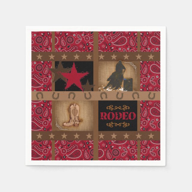 SERVIETTE EN PAPIER BARREL RACING PAISLEY BARREL RACER DÉCOUPAGE PAPIE (Devant)