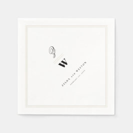 Serviette En Papier Bars classiques Double Monogramme Mariage moderne