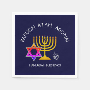 Serviette En Papier BARUCH ATAH ADONAI Papier de Bénédiction Hanoukk