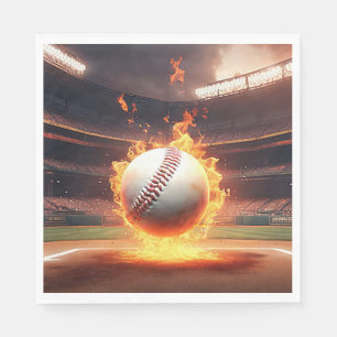 Serviette En Papier Baseball en feu dans un stade