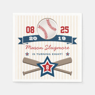 SERVIETTE EN PAPIER BASEBALL ET BATS ANNIVERSAIRE