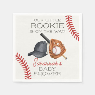 Serviette En Papier Baseball Little Rookie Home Run Baby shower