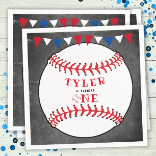 Serviette En Papier Baseball Sports Chalkboard 1er anniversaire