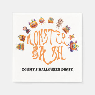 Serviette En Papier Bash de monstres amusants d'Halloween