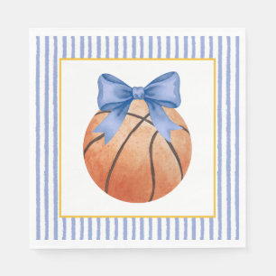 Serviette En Papier Basket-ball à rayure bleue