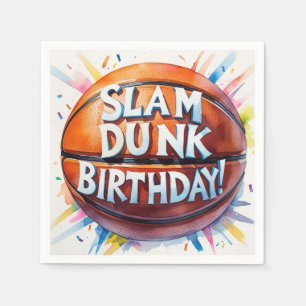 Serviette En Papier Basket-ball Anniversaire Slam Dunk à thème