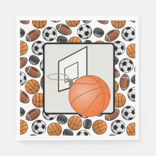 Serviette En Papier Basket-ball Et Panier