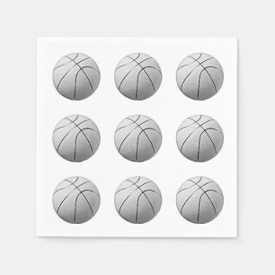 Serviette En Papier Basket-ball noir et blanc
