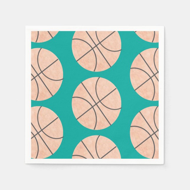 Serviette En Papier Basket-ball Sports Naples Aquarelle (Devant)