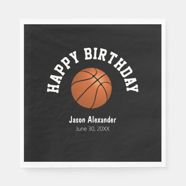 Serviette En Papier Basket-ball Thème Anniversaire Party Napkins Vaiss (Devant)