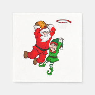 Serviette En Papier Basket de Noël Santa Claus Slam Dunk Elf Fun