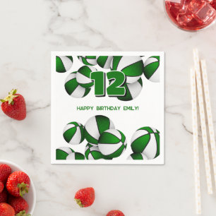 Serviette En Papier basket vert filles garçons sport party