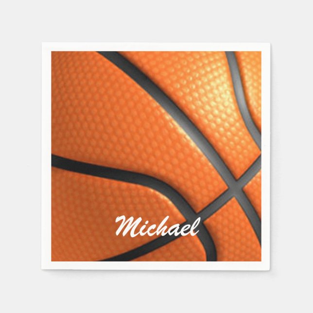 Serviette En Papier Basketball Artwork Votre nom (Devant)