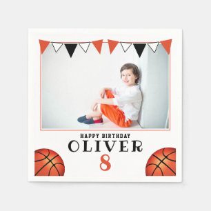 Serviette En Papier Basketball Ball Sports Boy Photo Anniversaire