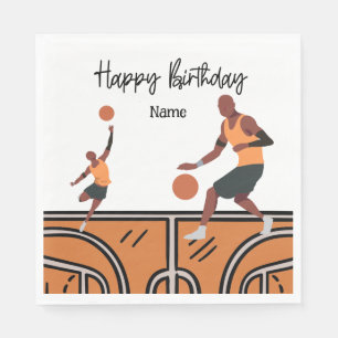 Serviette En Papier Basketball Joyeux Anniversaire au Joueur avec Joue