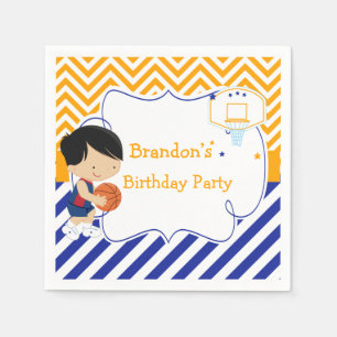 Serviette En Papier Basketball mignonne Black Cheveux garçon fête d'an