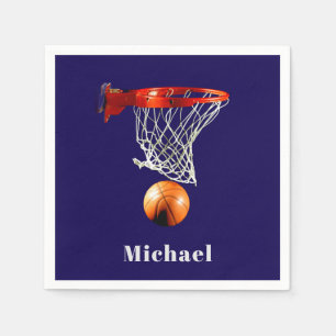 Serviette En Papier Basketball Remplacez par Votre Nom