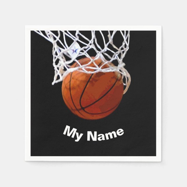 Serviette En Papier Basketball Your Name Custom (Devant)