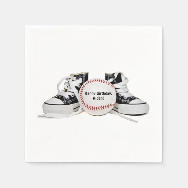 Serviette En Papier baskets et baseball pour la fête d'anniversaire du (Devant)