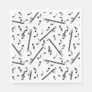 Serviette En Papier Bass Clarinet Music Note Motif