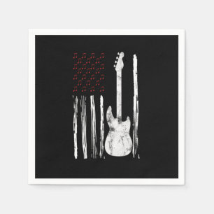 Serviette En Papier Bass Flag USA Guitare Amérique Guitariste Musique